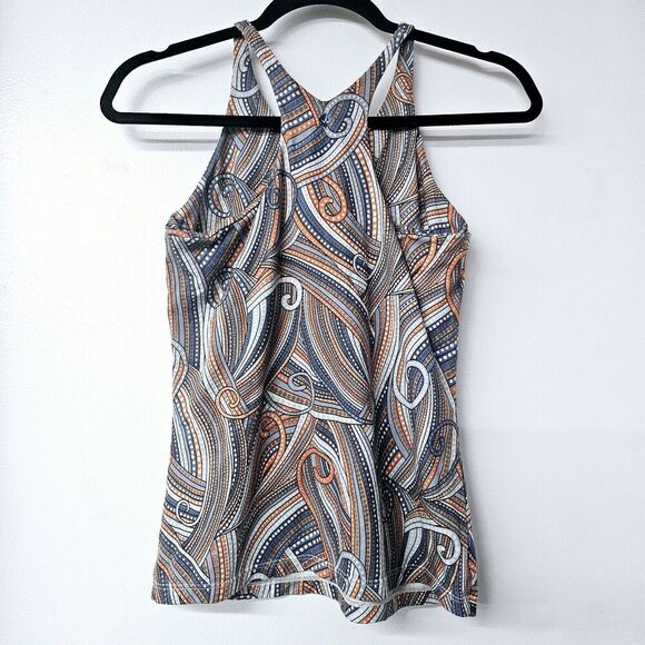 Prana Athletic Racerback Multicolor Pattern Stretch Women Top Made in USA (M) - Picture 3 of 3